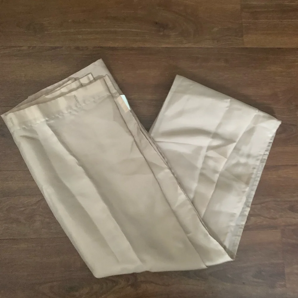 NWOT Slippery Satin Like Fabric Shower Curtain In Tan 70 X 73” 100% Polyester